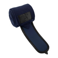 Anti-pilling polobandages met klittenbandsluiting Acavallo per 4 Diepblauw / zwart Marineblauw