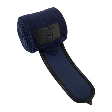 Anti-pilling polobandages met klittenbandsluiting Acavallo per 4 Diepblauw / zwart Marineblauw