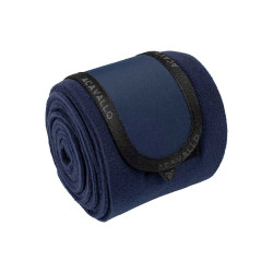 Anti-pilling polobandages met klittenbandsluiting Acavallo per 4 Diepblauw / zwart Marineblauw