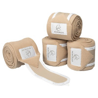 Bandes de polo anti-boulochage avec fermeture velcro Acavallo par 4 Sable / blanc Beige