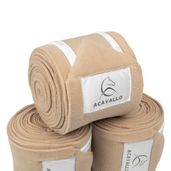 Bandes de polo anti-boulochage avec fermeture velcro Acavallo par 4 Sable / blanc Beige Bandes de polo anti-boulochage avec fermeture velcro Acavallo par 4 Sable / blanc Beige