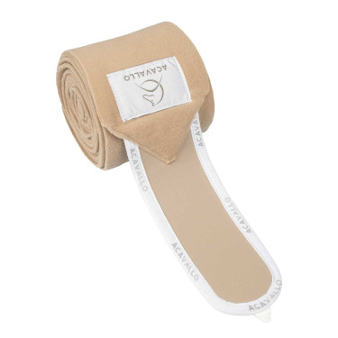 Bandes de polo anti-boulochage avec fermeture velcro Acavallo par 4 Sable / blanc Beige Bandes de polo anti-boulochage avec fermeture velcro Acavallo par 4 Sable / blanc Beige