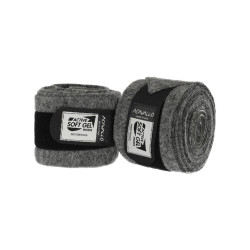 Bandes de polo en laine vierge avec gel Acavallo par paire Gris / rouge