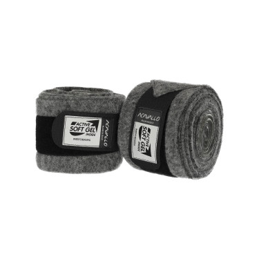 Bandes de polo en laine vierge avec gel Acavallo par paire Gris / rouge