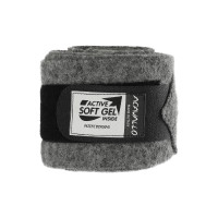 Bandes de polo en laine vierge avec gel Acavallo par paire Noir Bandes de polo en laine vierge avec gel Acavallo par paire Noir