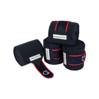 Bandes de polo fermeture velcro Trim par 4 Equestro Marine / rouge Bleu