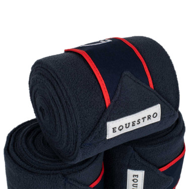 Polo bandages klittenbandsluiting Trim per 4 Equestro Marine / rood Blauw