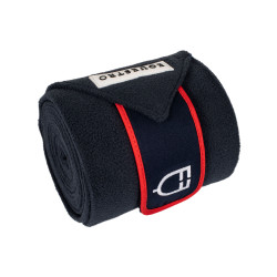 Bandes de polo fermeture velcro Trim par 4 Equestro Marine / rouge Bleu