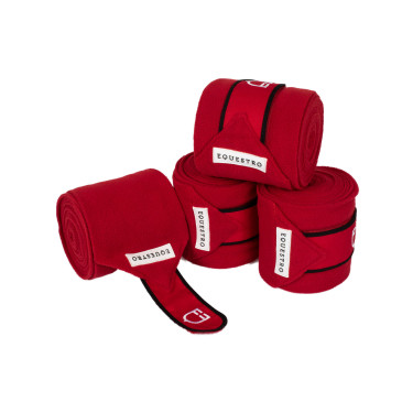 Polo bandages klittenbandsluiting Trim per 4 Equestro Rood / Zwart