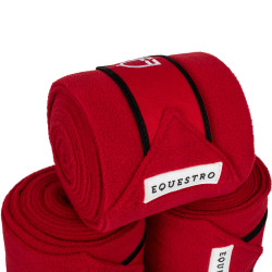 Bandes de polo fermeture velcro Trim par 4 Equestro Rouge / Noir Bandes de polo fermeture velcro Trim par 4 Equestro Rouge / Noir