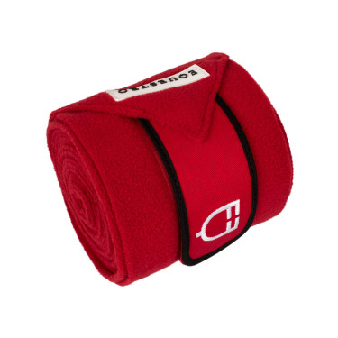 Polo bandages klittenbandsluiting Trim per 4 Equestro Rood / Zwart