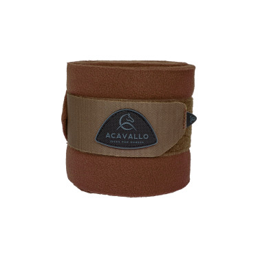 Bandes d'exercice en polaire avec fermeture velcro Acavallo par 2 Marron