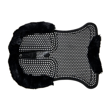 Therapeutische gel pad met achterverhoging in ecologische wol Acavallo Zwart / zwart