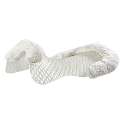 Amortisseur respirant en gel avec découpe en laine de mouton Acavallo Transparent / blanc Amortisseur respirant en gel avec découpe en laine de mouton Acavallo Transparent / blanc