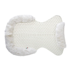 Amortisseur respirant en gel avec découpe en laine de mouton Acavallo Transparent / blanc Amortisseur respirant en gel avec découpe en laine de mouton Acavallo Transparent / blanc