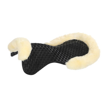 Amortisseur respirant en gel avec découpe en laine de mouton Acavallo Noir / naturel Amortisseur respirant en gel avec découpe en laine de mouton Acavallo Noir / naturel