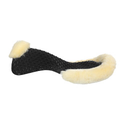 Amortisseur respirant en gel avec découpe en laine de mouton Acavallo Noir / naturel Amortisseur respirant en gel avec découpe en laine de mouton Acavallo Noir / naturel