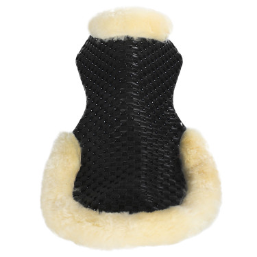 Amortisseur respirant en gel avec découpe en laine de mouton Acavallo Noir / naturel Amortisseur respirant en gel avec découpe en laine de mouton Acavallo Noir / naturel