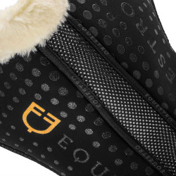 Amortisseur mémoire de forme et laine écologique avec grip en silicone et logo Equestro Noir