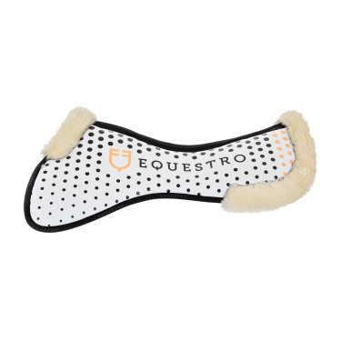 Traagschuim schokdemper en ecologische wol met siliconen grip en Equestro-logo Wit Traagschuim schokdemper en ecologische wol met siliconen grip en Equestro-logo Wit