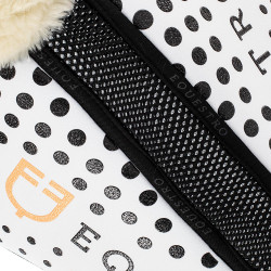 Traagschuim schokdemper en ecologische wol met siliconen grip en Equestro-logo Wit Traagschuim schokdemper en ecologische wol met siliconen grip en Equestro-logo Wit