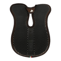 Geheugenschuim schokdemper met verhoogde achterkant en rand van schapenvacht Acavallo Bruin