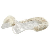 Amortisseur massant en gel avec découpe en laine de mouton Acavallo Transparent / blanc Amortisseur massant en gel avec découpe en laine de mouton Acavallo Transparent / blanc