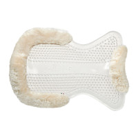 Amortisseur massant en gel avec découpe en laine de mouton Acavallo Transparent / blanc Amortisseur massant en gel avec découpe en laine de mouton Acavallo Transparent / blanc