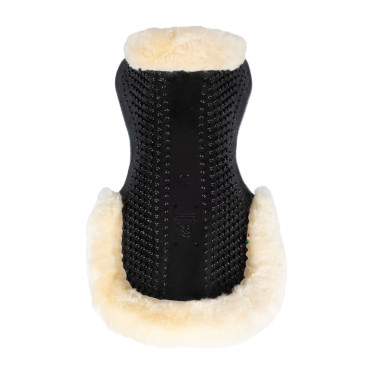 Amortisseur massant en gel avec découpe en laine de mouton Acavallo Noir / naturel Amortisseur massant en gel avec découpe en laine de mouton Acavallo Noir / naturel