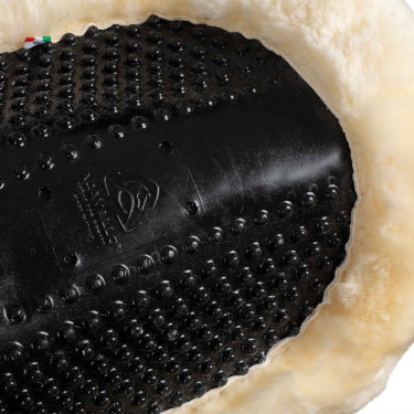 Amortisseur massant en gel avec découpe en laine de mouton Acavallo Noir / naturel Amortisseur massant en gel avec découpe en laine de mouton Acavallo Noir / naturel