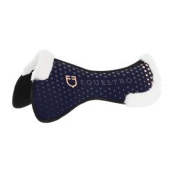 Amortisseur en laine écologique respirant avec grip Equestro Marine Bleu marine