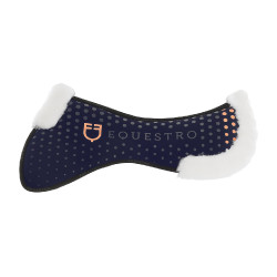 Amortisseur en laine écologique respirant avec grip Equestro Marine Bleu marine