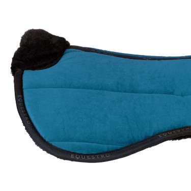 Amortisseur en laine écologique Equestro Pétrol / noir Bleu