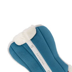 Amortisseur en laine écologique Equestro Pétrol / blanc Bleu