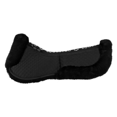 Katoenen schokdemper met zakken en schapenvacht Equestro Zwart / zwart