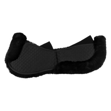 Katoenen schokdemper met zakken en schapenvacht Equestro Zwart / zwart