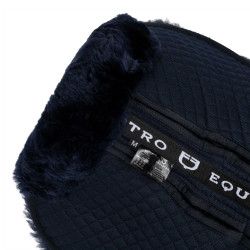 Katoenen schokdemper met zakken en schapenvacht Equestro Blauw / marine