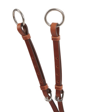 Collier de chasse martingale Acavallo en cuir 3 points Cognac Marron