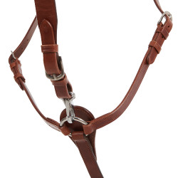 Collier de chasse martingale Acavallo en cuir 3 points Cognac Marron