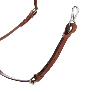 Collier de chasse martingale Acavallo en cuir 3 points Cognac Marron