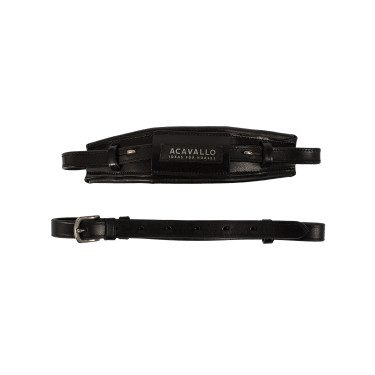 Leren neusriem Acavallo voor Hackamore Zwart Leren neusriem Acavallo voor Hackamore Zwart