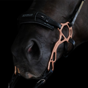 Leren neusriem Acavallo voor Hackamore Zwart Leren neusriem Acavallo voor Hackamore Zwart