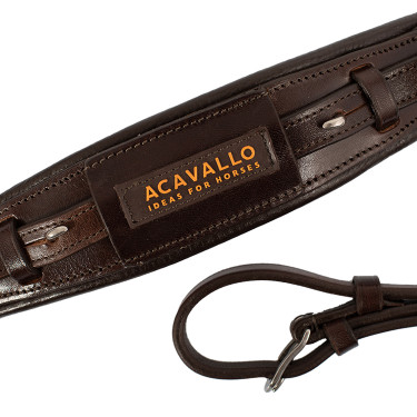Muserolle Acavallo en cuir pour Hackamore Marron foncé Muserolle Acavallo en cuir pour Hackamore Marron foncé