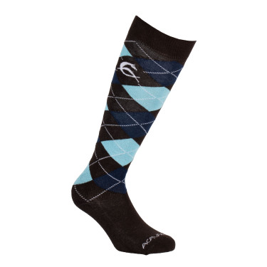 Chaussettes Acavallo en Coton avec Strass Marron / bleu / strass bleu Chaussettes Acavallo en Coton avec Strass Marron / bleu / strass bleu