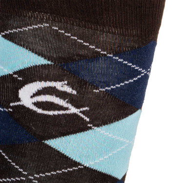 Chaussettes Acavallo en Coton avec Strass Marron / bleu / strass bleu Chaussettes Acavallo en Coton avec Strass Marron / bleu / strass bleu
