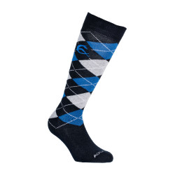 Chaussettes Acavallo en Coton avec Strass Bleu foncé / bleu / strass gris
