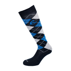 Chaussettes Acavallo en Coton avec Strass Bleu foncé / bleu / strass gris