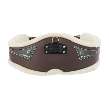 Sangle Anatomique Acavallo Gel & Pvc Doublure En Laine Amovible Marron foncé