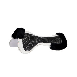 Acavallo Close Contact Classic Gel schokdemper met traagschuim en schapenvacht Wit / zwart