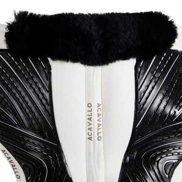 Acavallo Close Contact Classic Gel schokdemper met traagschuim en schapenvacht Wit / zwart